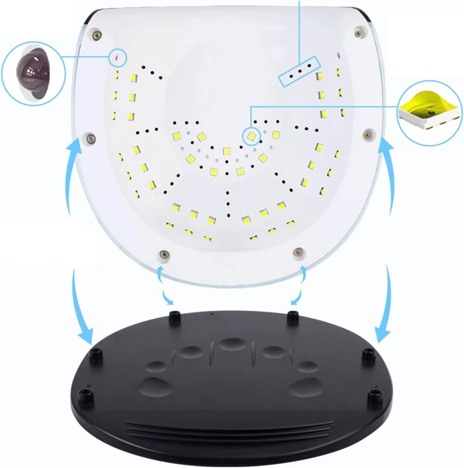 دستگاه خشک کن لاک ناخن، چراغ ال ای دی پرقدرت با حسگر خودکار ال سی دی، ابزار حرفه ای طراحی ناخن برای خشک کردن سریع مانیکور