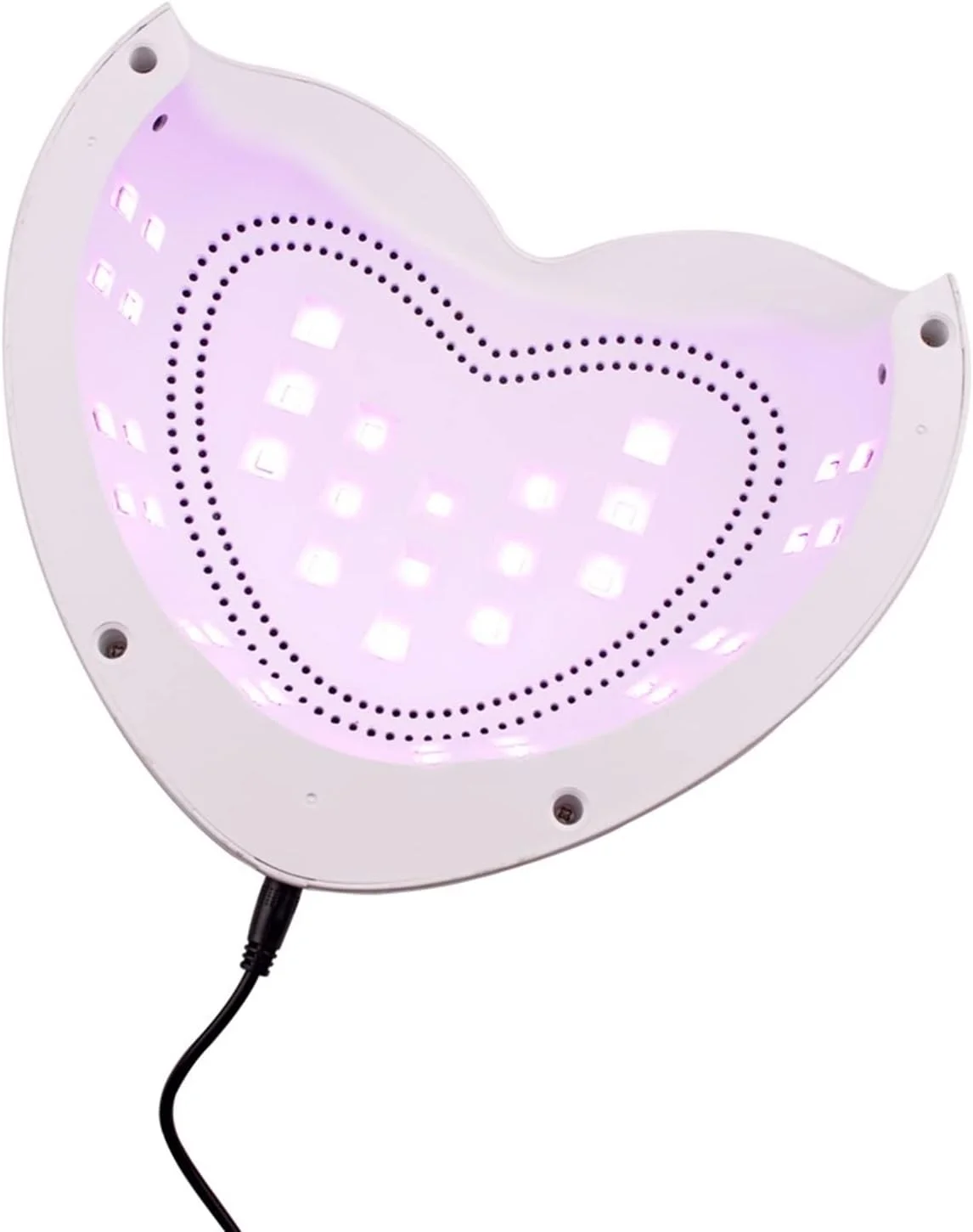 دستگاه خشک کن لاک ناخن، دستگاه لاک خشک کن LED با نور قرمز 96 وات با طرح قلب، مناسب برای خشک کردن سریع انواع لاک ژل