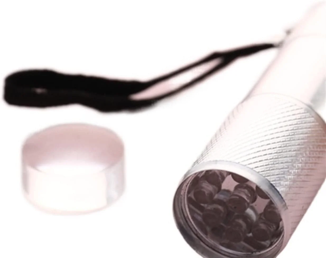 چراغ قوه کوچک طراحی ناخن، 1 عدد چراغ قوه مینیاتوری هنر ناخن به همراه مهر کننده، چراغ LED دستی سیلیکونی قابل حمل، خشک کن لاک ناخن، خشک شدن سریع، چراغ مانیکور