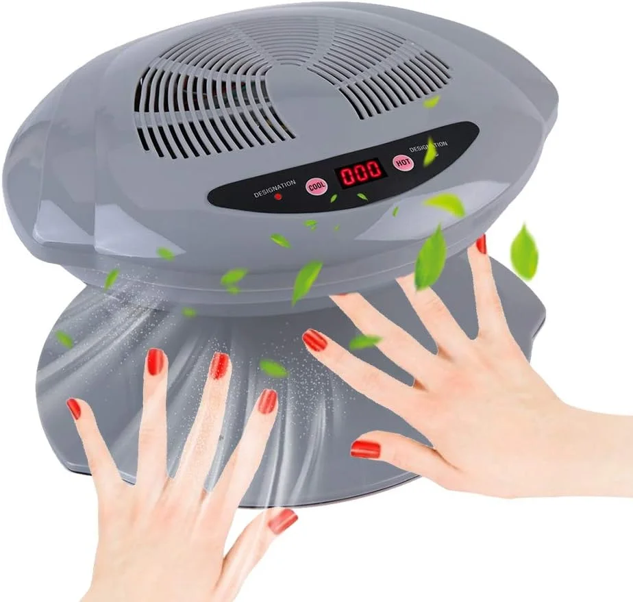 خشک کن ناخن، سنسور هوای گرم و سرد، ابزار مانیکور فن برای خشک کردن لاک ناخن برای اتاق نشیمن و خانه (نقره ای)