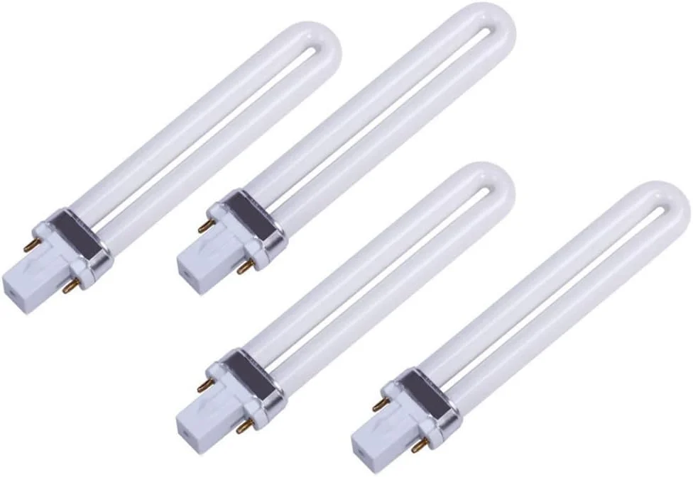 لامپ های UV جایگزین 9 واتی، لامپ های UV U شکل 9 واتی برای دستگاه لاک خشک کن ناخن، لامپ های بادوام و کاربردی خشک کن ناخن، لامپ های UV جایگزین، 4 عدد