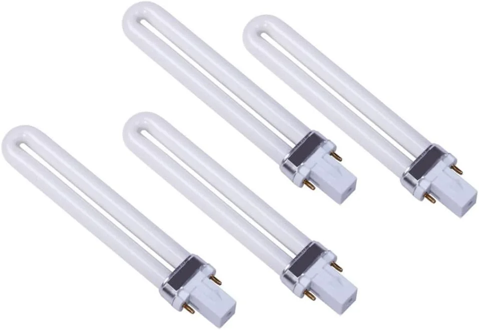 لامپ های UV جایگزین 9 واتی، لامپ های UV U شکل 9 واتی برای دستگاه لاک خشک کن ناخن، لامپ های بادوام و کاربردی خشک کن ناخن، لامپ های UV جایگزین، 4 عدد