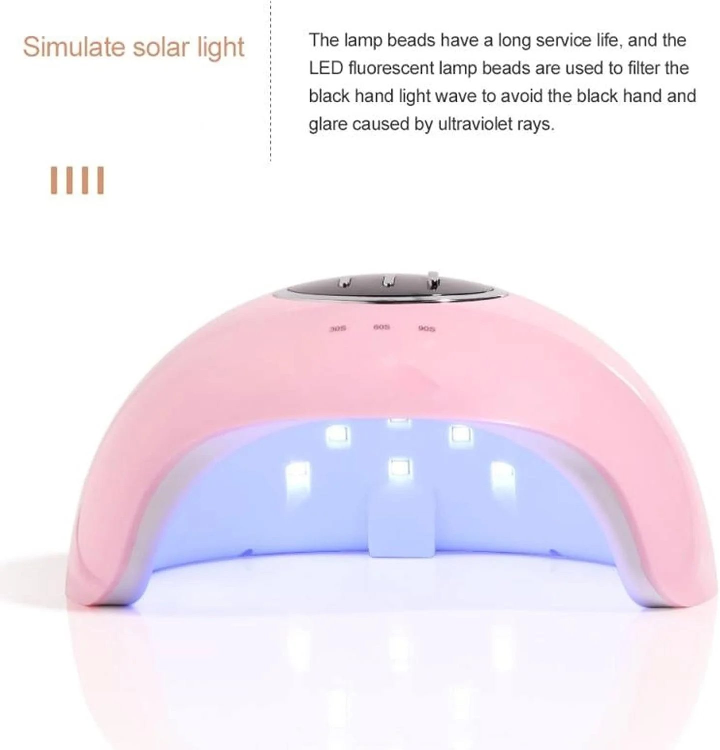 دستگاه خشک کن لاک ناخن، سنسور هوشمند، سه زمانه، دستگاه یو اس بی (رنگ: صورتی)