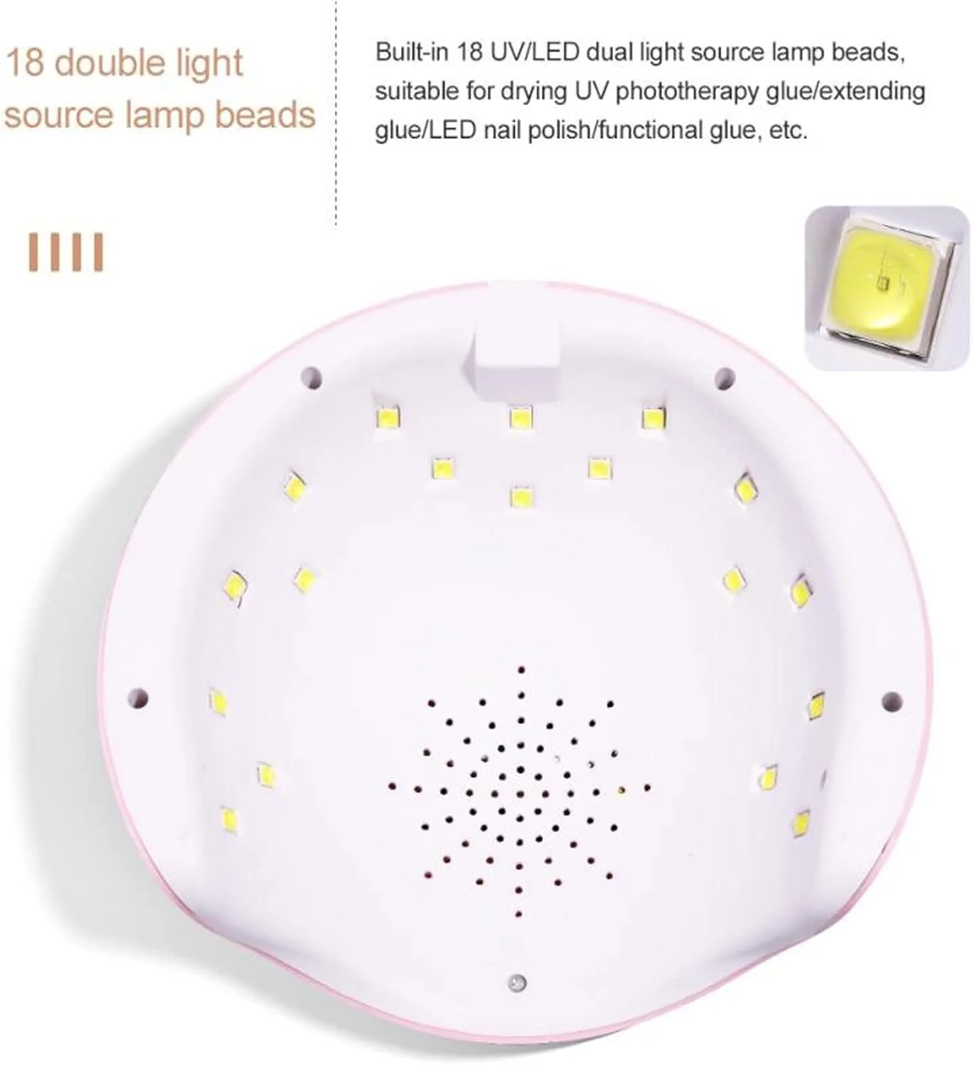 دستگاه خشک کن لاک ناخن، سنسور هوشمند، سه زمانه، دستگاه یو اس بی (رنگ: صورتی)