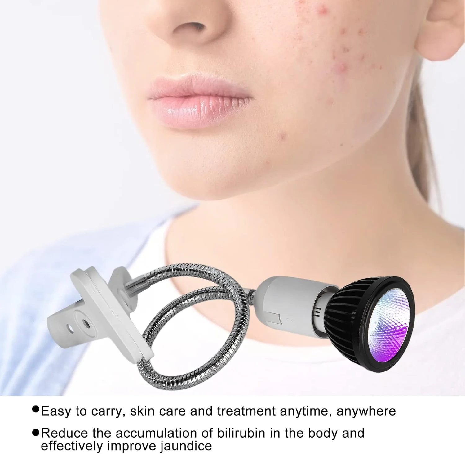 دستگاه لامپ نور آبی، ابزار حذف کننده جای زخم و زردی قابل حمل برای انواع پوست مناسب استفاده حرفه ای و خانگی (آمریکا)
