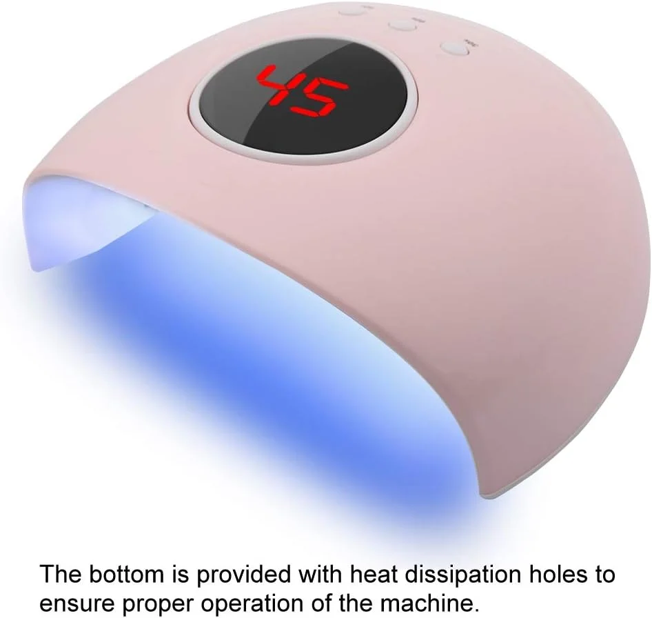 دستگاه خشک کن ناخن UV، خشک کن ناخن ال ای دی UV با توان 24 وات و 3 تنظیمات تایمر، نور UV حرفه ای برای لاک ژل ناخن، سنسور اتوماتیک و محافظت در برابر افزایش دما