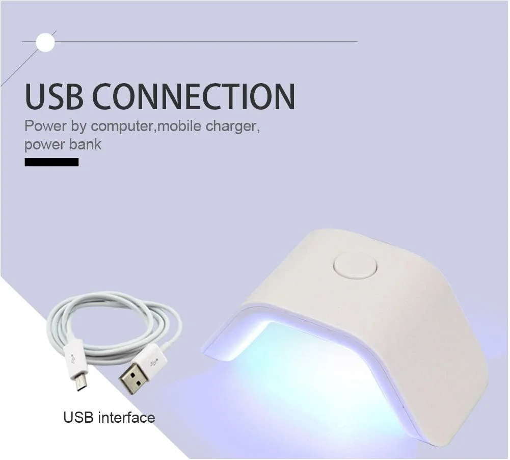 مینی خشک کن ناخن، لامپ خشک کننده لاک ژل ناخن با منبع نور دوگانه UV/LED، مناسب برای استفاده با یک انگشت، مینی لامپ مانیکور (#1)