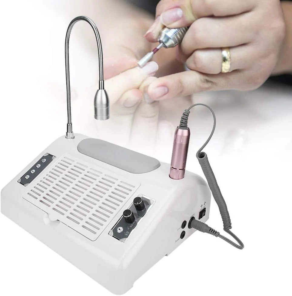 دستگاه 5 در 1 جمع کننده گرد و غبار ناخن، دستگاه پولیش و سوهان برقی 30000 دور در دقیقه با چراغ LED (آمریکا)