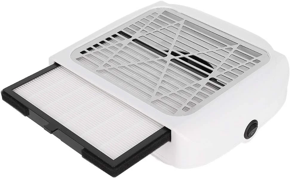 دستگاه جمع کننده گرد و غبار ناخن 80 وات، دستگاه تمیز کننده گرد و غبار ناخن با قدرت مکش برای مانیکور، جمع کننده گرد و غبار ناخن برای استفاده در سالن و منزل (دوشاخه آمریکایی)