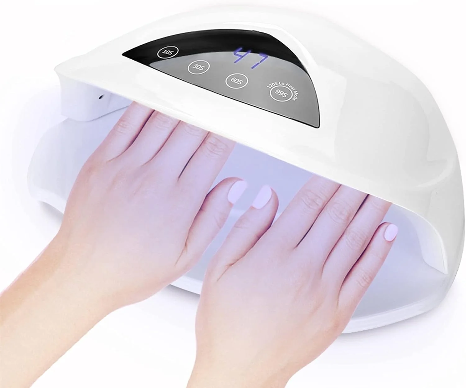 دستگاه خشک کن لاک ژل UV LED با توان 72 وات، لامپ خشک کننده با 4 تایمر، ابزار و لوازم جانبی حرفه ای طراحی ناخن، دستگاه خشک کن قابل حمل ناخن برای لاک ژل و معمولی (EU)