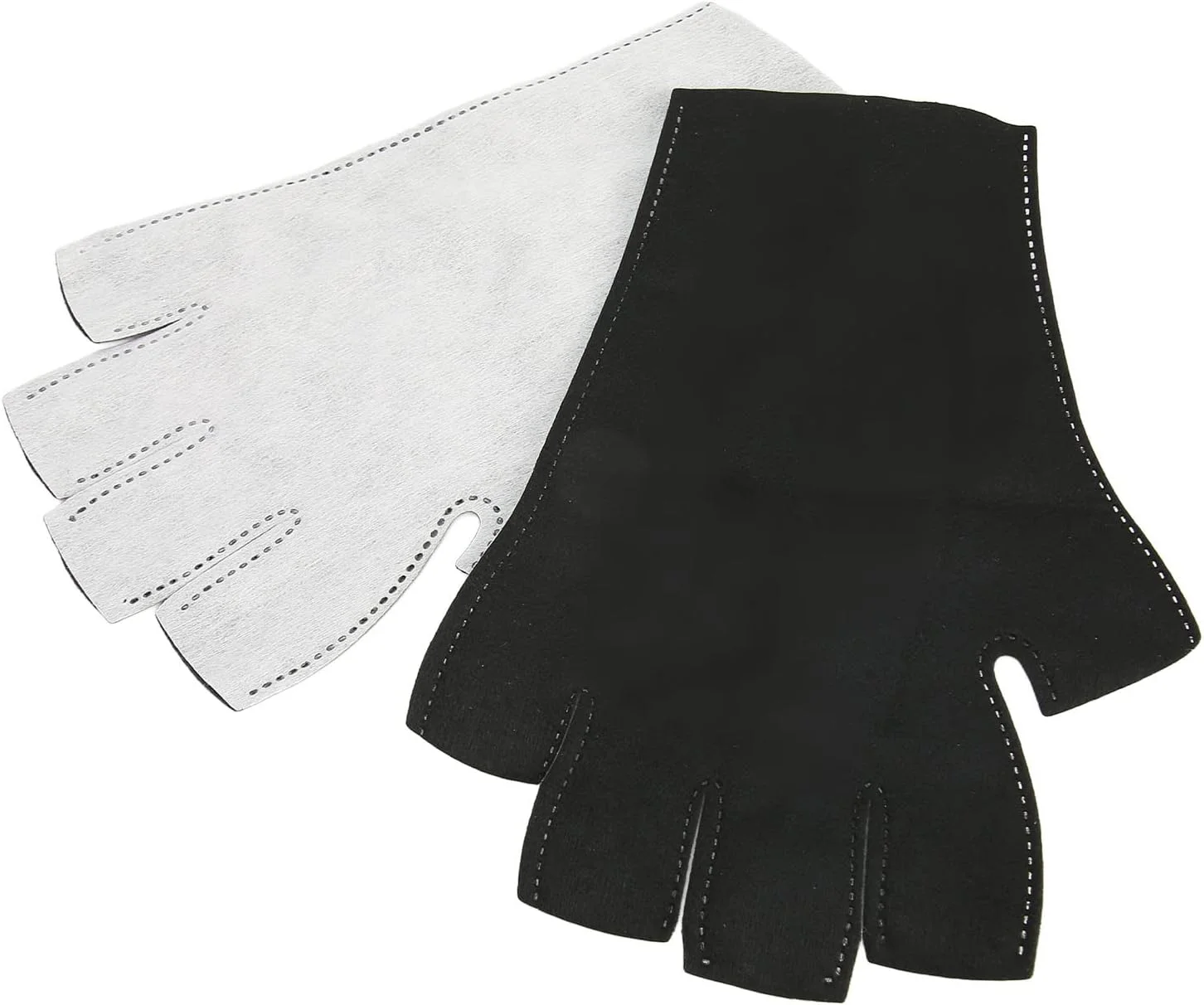 دستکش محافظت در برابر اشعه ماوراء بنفش، مناسب برای مانیکور ژلی، بدون انگشت، تنفسی، برای مراقبت از پوست - مشکی (3 جفت)