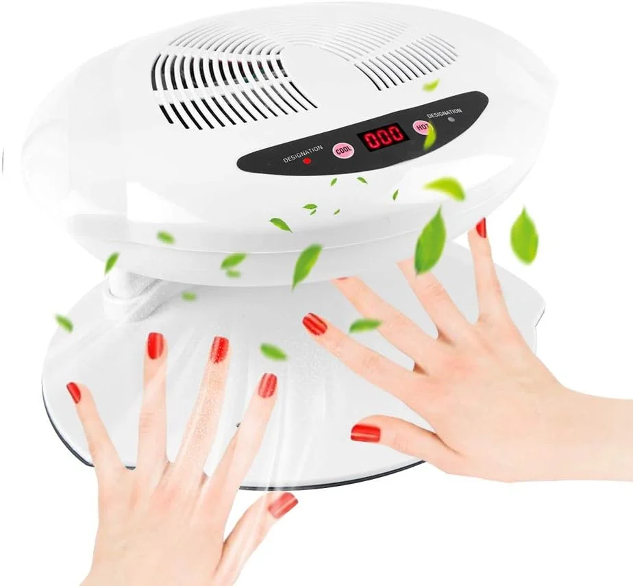 دستگاه خشک کن ناخن، سنسور هوای گرم و سرد، ابزار مانیکور فن برای خشک کردن لاک ناخن برای اتاق نشیمن و خانه (سفید)