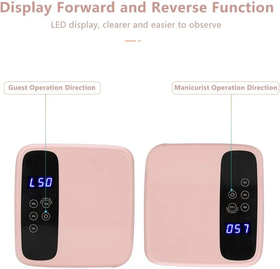 دستگاه خشک کن لاک ناخن UV LED با توان 72 وات و صفحه نمایش LED قابل تنظیم، دستگاه خشک کن ناخن القایی هوشمند قابل شارژ با صفحه نمایش چرخشی هوشمند برای خشک کردن ناخن های ژلی، سنسور اتوماتیک، صفحه نمایش LCD