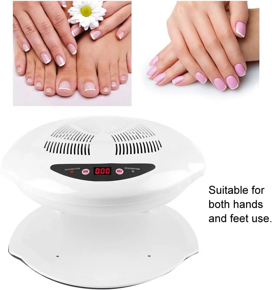 دستگاه خشک کن ناخن، سنسور هوای گرم و سرد، ابزار مانیکور فن برای خشک کردن لاک ناخن برای اتاق نشیمن و خانه (سفید)