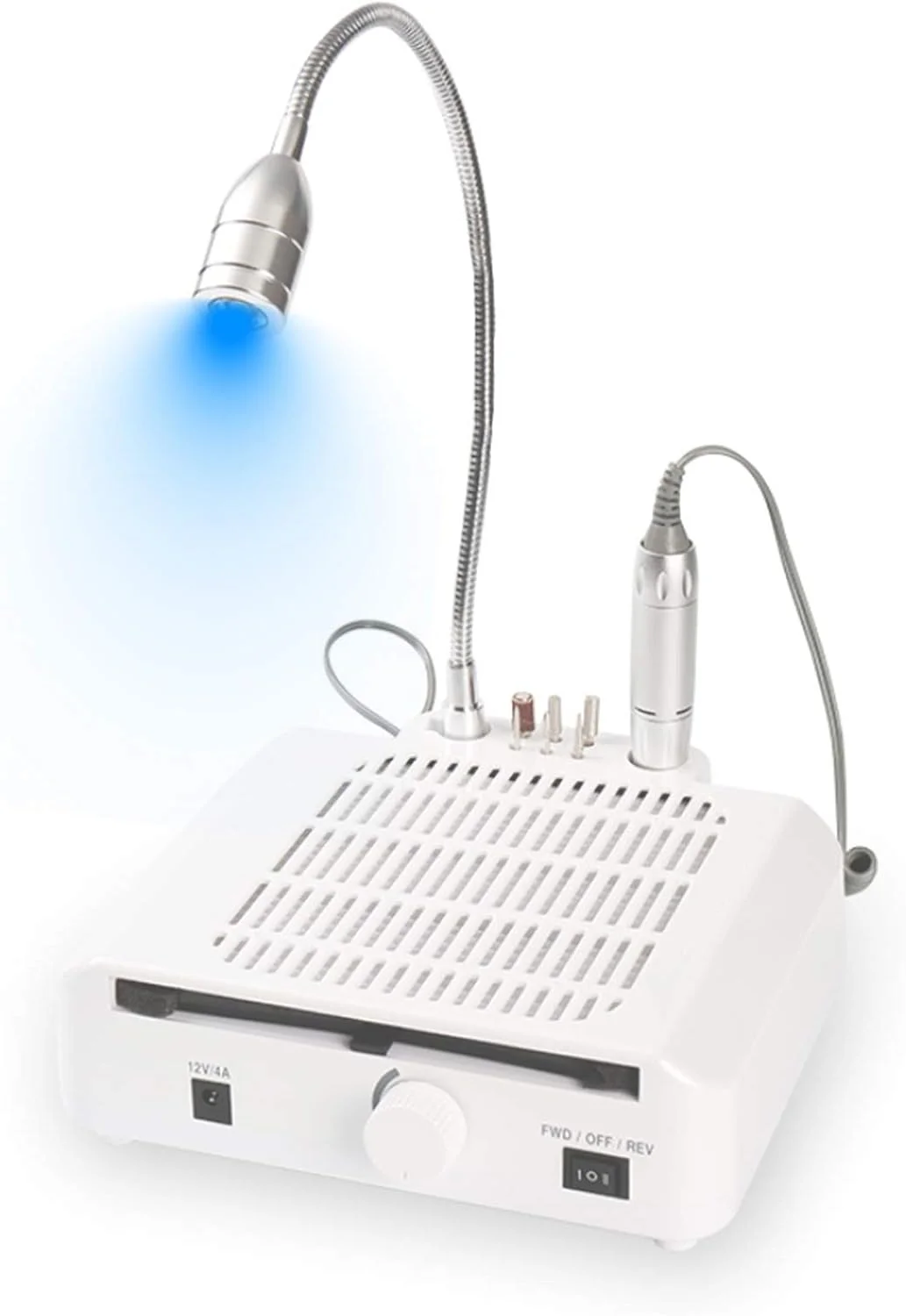 دستگاه ناخن برقی حرفه ای 3 در 1 با جمع کننده گرد و غبار، دستگاه های سوهان برقی برای ناخن های ژلی آکریلیک - دستگاه ناخن سالنی با لامپ LED و سری های سوهان ناخن