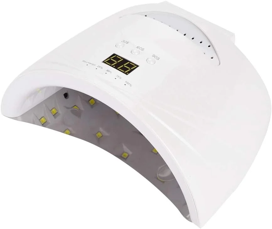 دستگاه خشک کن لاک ناخن LED 48 وات، دستگاه خشک کننده لاک ژل بی سیم قابل شارژ با عملکرد تنظیم زمان، ابزار حرفه ای طراحی ناخن برای زیبایی سالن و خانه