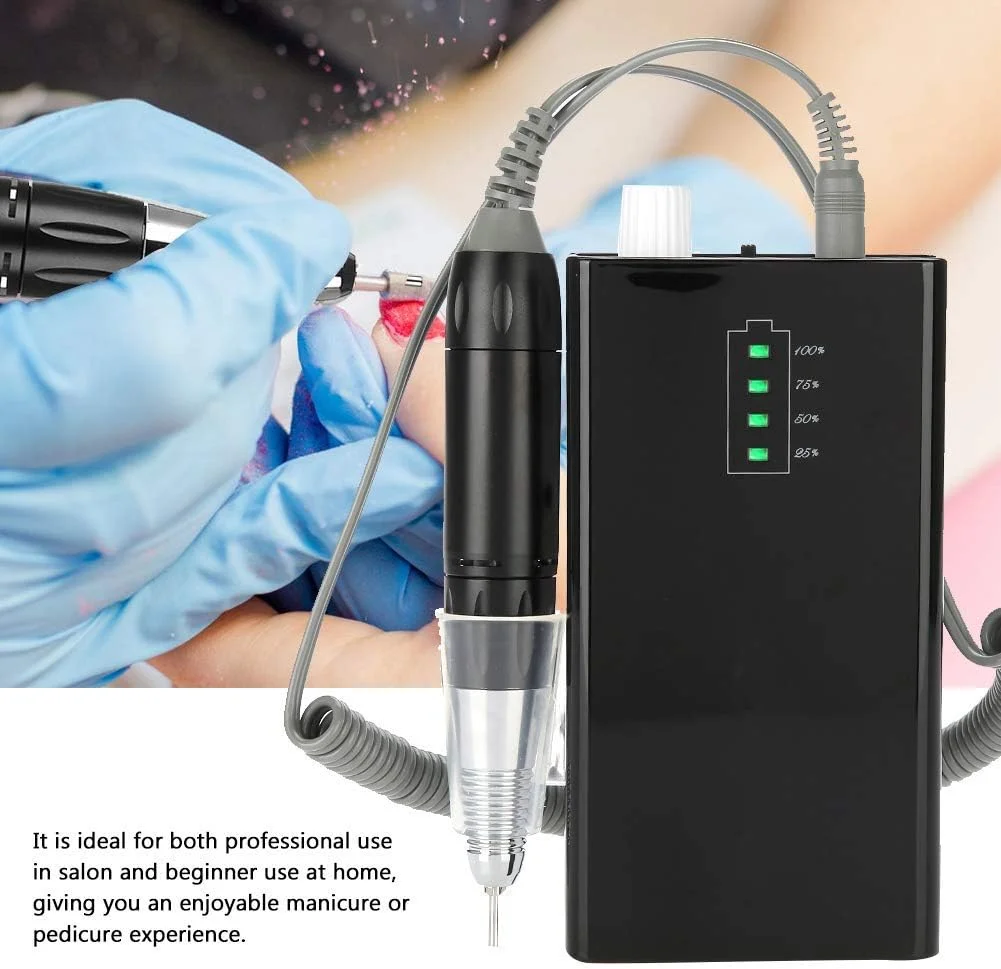دستگاه سوهان ناخن، مینی پولیشر شارژی ناخن برای ناخن های ژلی آکریلیک، سوهان برقی 30000 دور در دقیقه (دوشاخه آمریکایی)