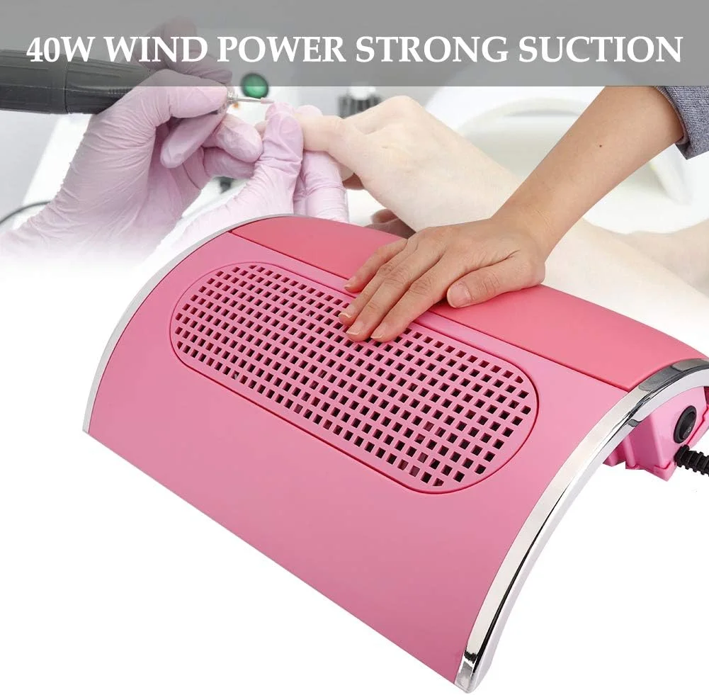 دستگاه جمع کننده گرد و غبار ناخن 40 وات، دستگاه مانیکور حرفه ای سالن با 3 فن و 2 کیسه جمع آوری گرد و غبار (آمریکا)