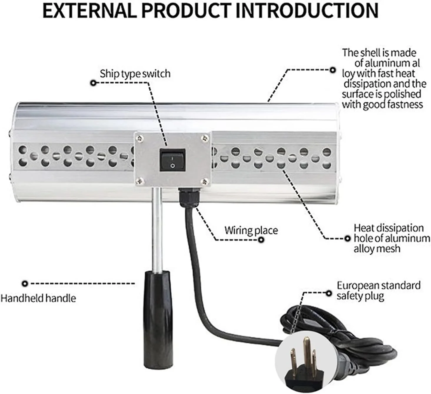 چراغ خشک کن رنگ قابل حمل برای پخت رنگ، بخاری برای رنگ خودرو، ابزار نگهداری خودرو، تعمیر بدنه خودرو (رنگ: Uk)