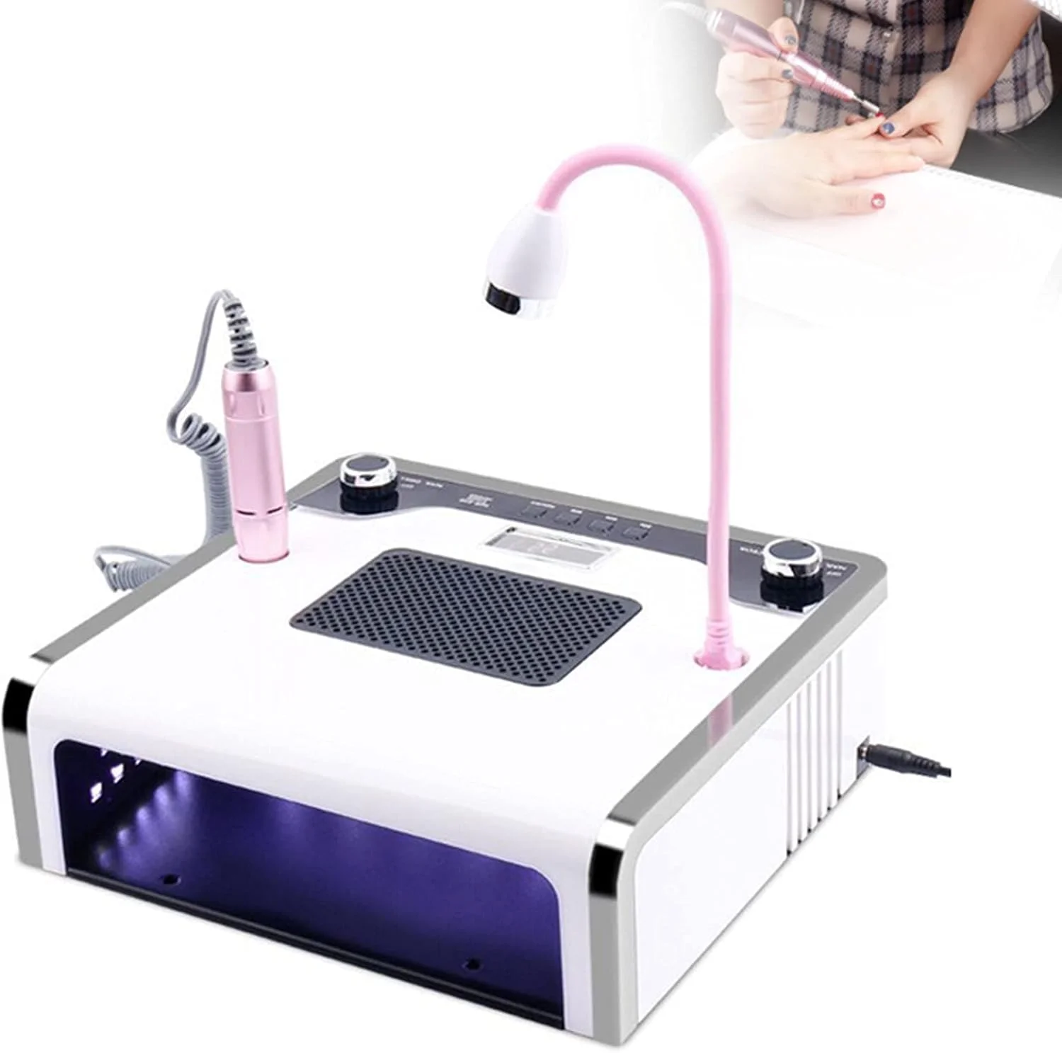 دستگاه چند منظوره ناخن TISTIK 3 در 1، دستگاه مکنده گرد و غبار ناخن 35000 دور در دقیقه، سوهان ژل ناخن، دستگاه خشک کن و مانیکور