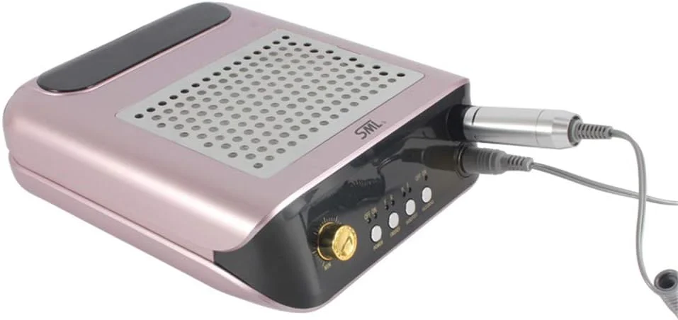 دستگاه مکنده گرد و غبار ناخن TISTIK، 2 در 1، قلم دریل ناخن با سرعت قابل تنظیم، ابزار پولیش مانیکور پدیکور، خشک کن ناخن برای ناخن های ژلی آکریلیک UV، قهوه ای