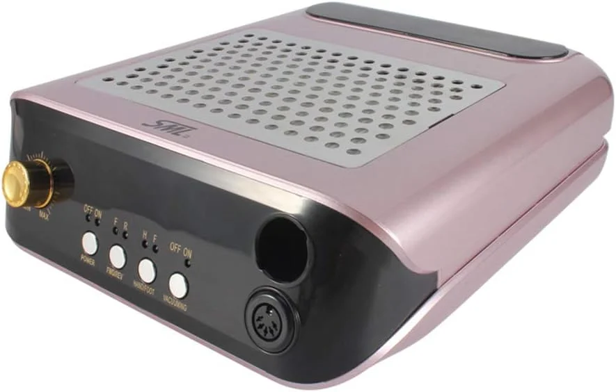 دستگاه مکنده گرد و غبار ناخن TISTIK، 2 در 1، قلم دریل ناخن با سرعت قابل تنظیم، ابزار پولیش مانیکور پدیکور، خشک کن ناخن برای ناخن های ژلی آکریلیک UV، قهوه ای