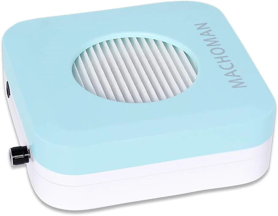 دستگاه جمع کننده گرد و غبار ناخن، فن مکنده برقی 80 واتی مانیکور، ابزار جمع آوری حرفه ای و قابل جابجایی سالن برای ناخن های چسب لاک ژل UV اکریلیک، آبی