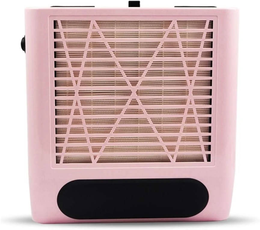 دستگاه جمع کننده گرد و غبار ناخن 80 وات، مکنده برقی قدرتمند با فیلتر ضد ریزش، مناسب برای تکنسین های حرفه ای ناخن و سالن های آرایشی، صورتی