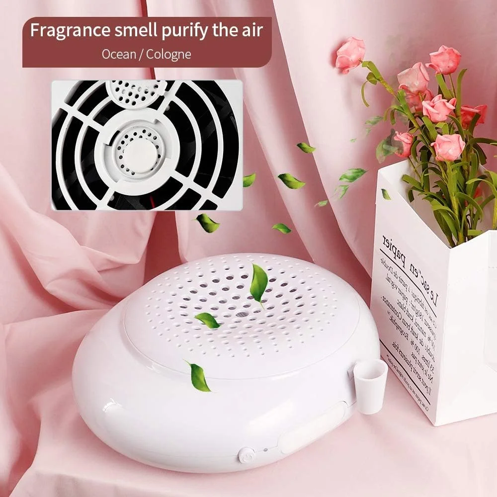 دستگاه جمع کننده گرد و غبار ناخن 60 واتی با رایحه درمانی، مکنده و جاروبرقی ناخن، دستگاه تمیز کننده مانیکور، ابزار حرفه ای جمع آوری تجهیزات هنر ناخن سالن، سفید، A