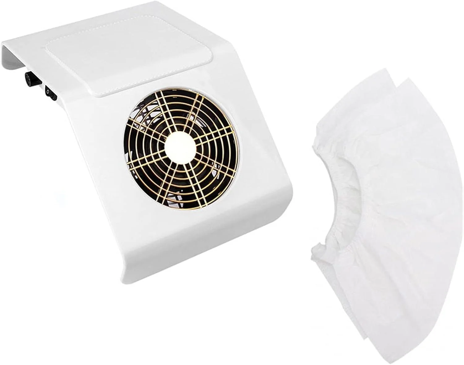 دستگاه مکنده گرد و غبار ناخن تمکین 40 وات، سایز بزرگ، دستگاه مکنده قوی ناخن با صدای کم به همراه 2 کیسه، ابزار سالن (رنگ: سفید)