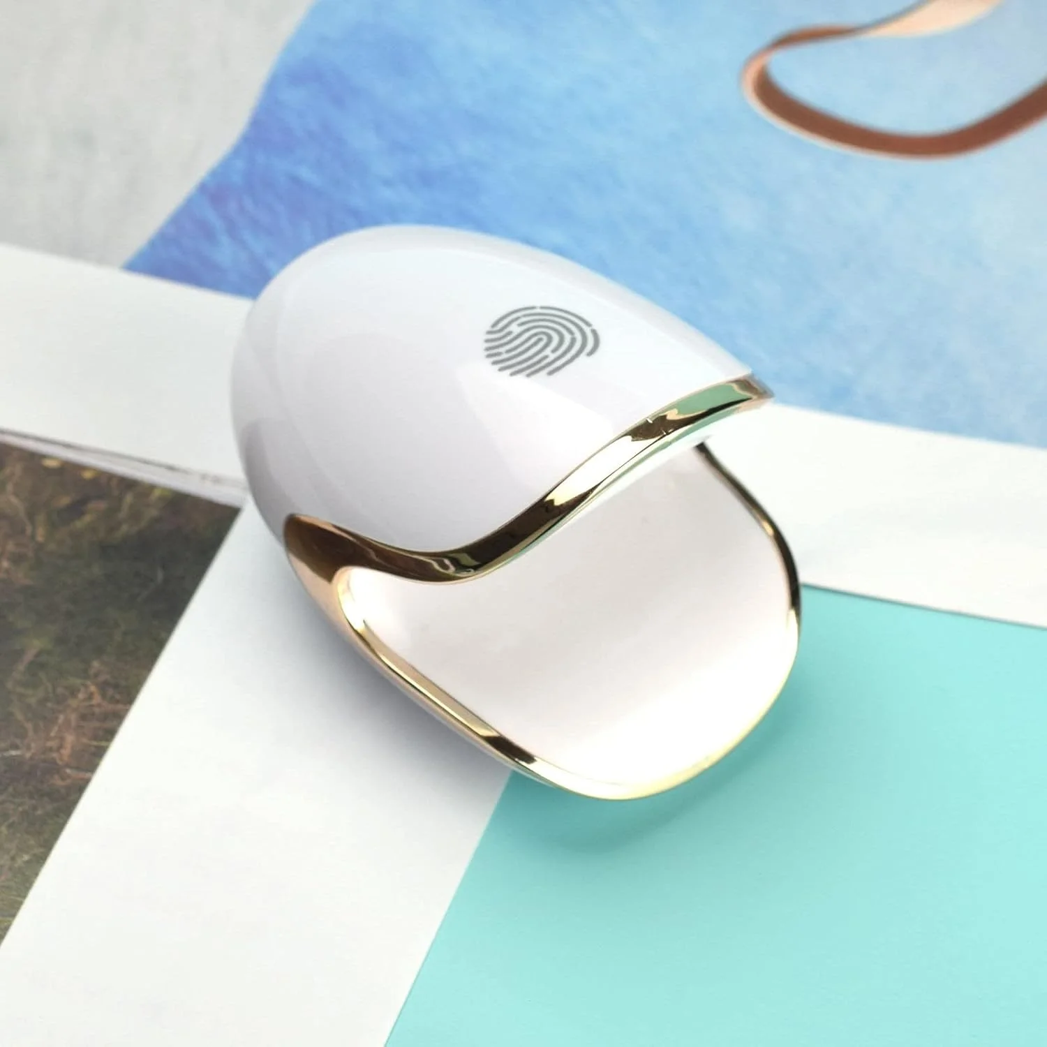 دستگاه خشک کن لاک ژل LED سفید کوچک پنوم پن تک انگشتی 6 وات خانگی قابل حمل مشکی LED کوچک مینی مناسب برای دستگاه کابل داده Type C دستگاه مانیکور چراغ LED ناخن