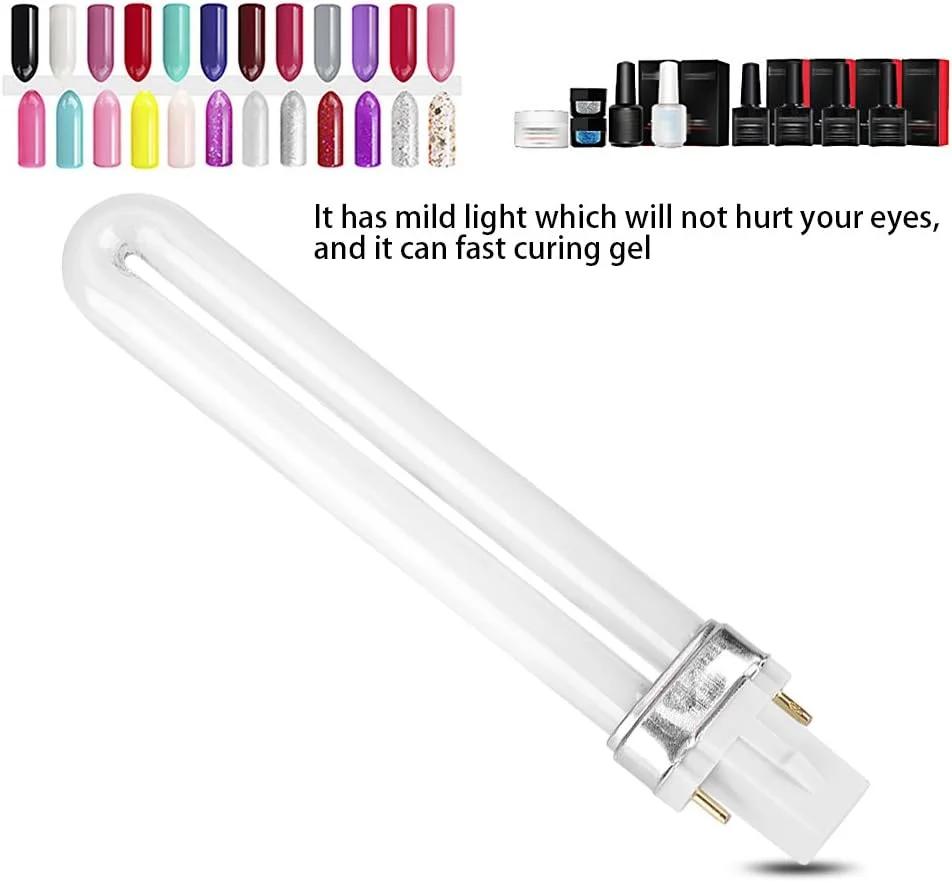 لامپ خشک کن ناخن، 4 عدد لامپ 9 واتی یو شکل، لامپ جایگزین برای چراغ UV طراحی ناخن لامپ خشک کن ناخن، 4 عدد لامپ 9 واتی یو شکل، لامپ جایگزین برای چراغ UV طراحی ناخن
