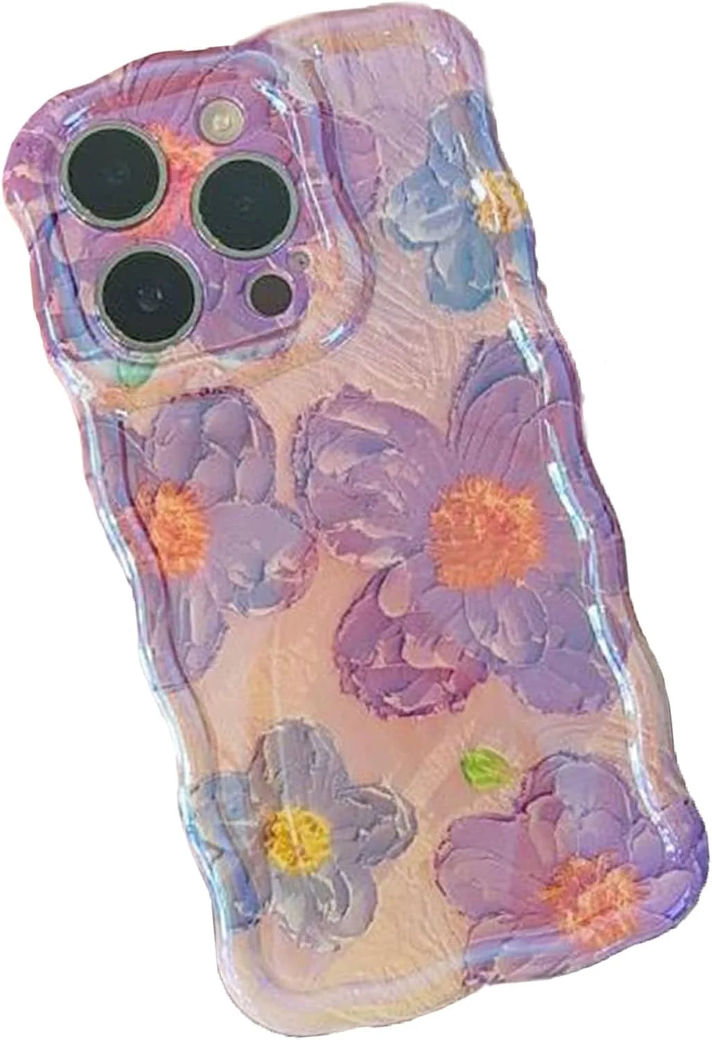 قاب گوشی طرح نقاشی رنگ روغن رنگارنگ، قاب گوشی طرح گل، مناسب برای آیفون 14/13/12/11 پرو مکس (C، برای آیفون 14)