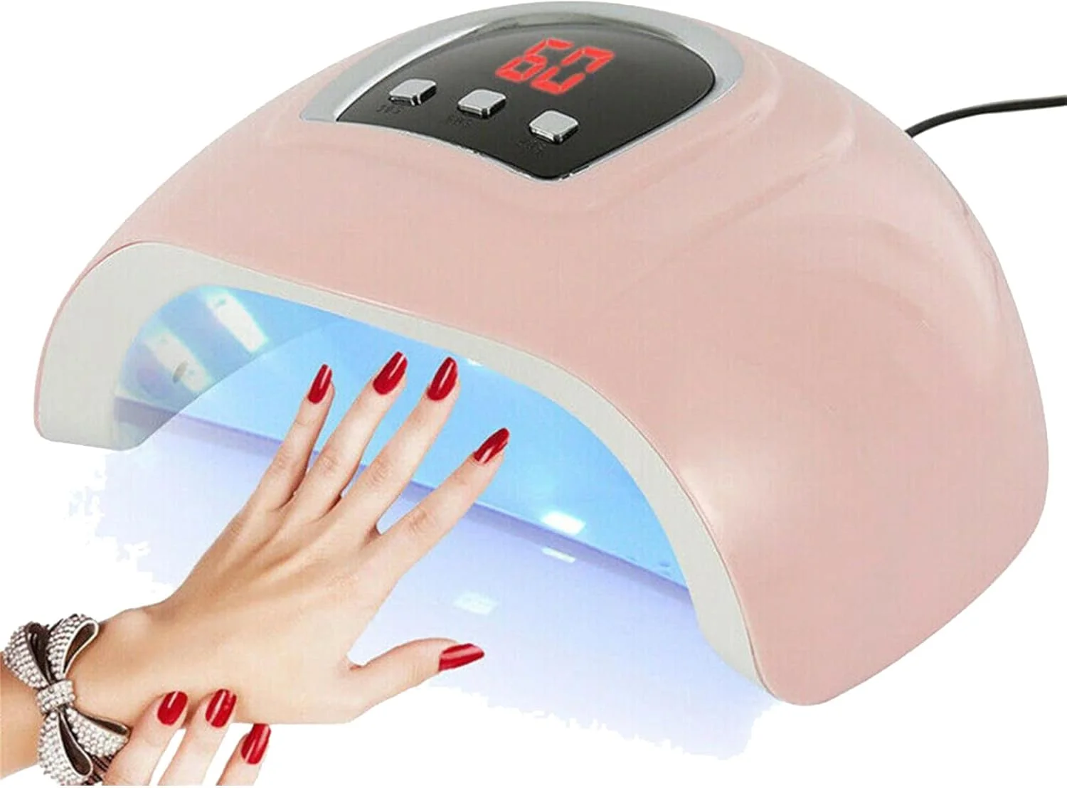 دستگاه خشک کن لاک ناخن LED حرفه ای 54 وات، چراغ خشک کننده ژل اکریلیک، تایمر مانیکور چند دنده ای با نور دوگانه و خشک کردن سریع دستگاه خشک کن لاک ناخن LED حرفه ای 54 وات، چراغ خشک کننده ژل اکریلیک، تایمر مانیکور چند دنده ای با نور دوگانه و خشک کردن سریع
