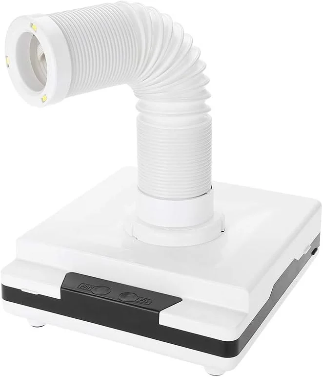 دستگاه جمع کننده گرد و غبار ناخن 60 وات با مکش قوی فن، مناسب برای لاک، ناخن های اکریلیک، جاروبرقی، خشک کن هوا با 3 LED و سنسور لمسی، مناسب برای پدیکور (دوشاخه آمریکایی)