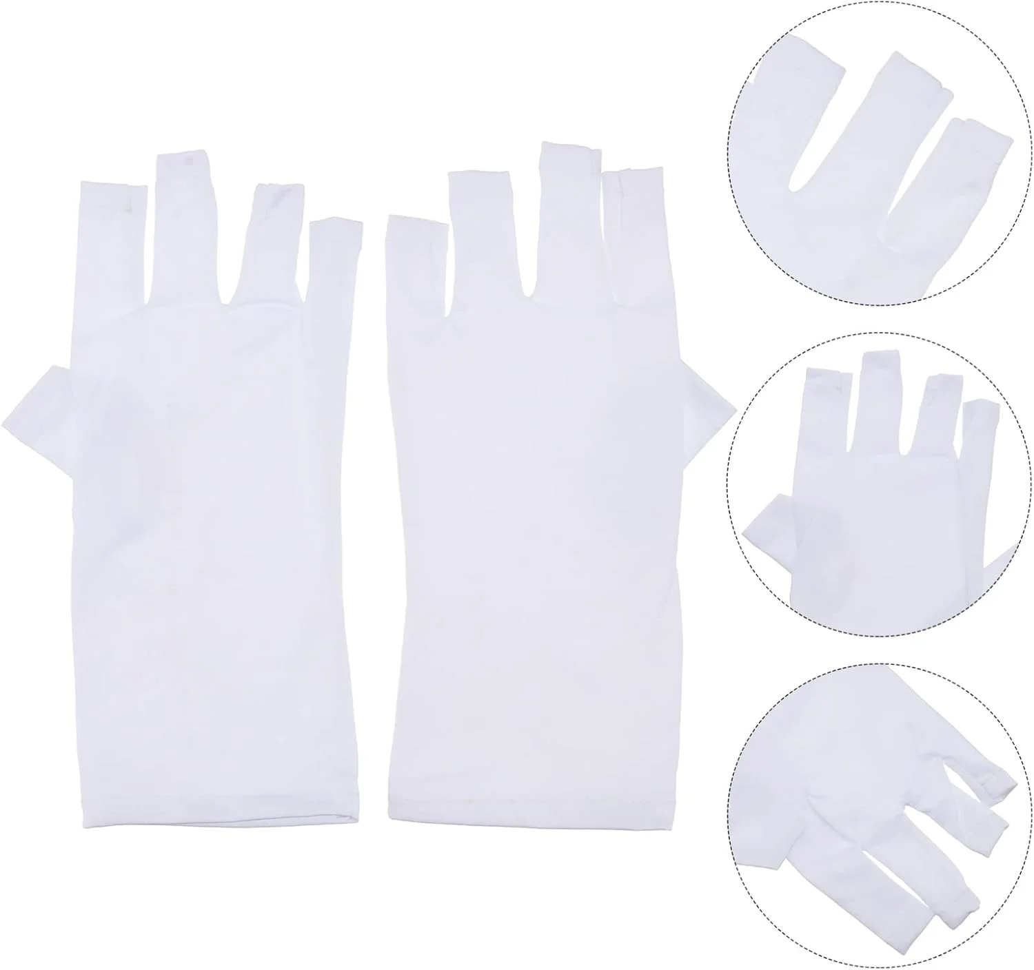 4 جفت دستکش محافظ ناخن در برابر نور و آفتاب سوختگی، مقاوم در برابر اشعه ماوراء بنفش، محافظ مانیکور، مناسب سالن های ناخن، محافظت از دست در برابر نور لامپ UV و حرارت