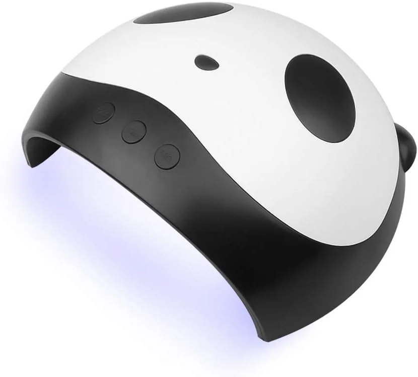 دستگاه خشک کن لاک ناخن LED، طراحی پاندا، دارای ۱۲ چراغ LED، تایمر ۳۰/۶۰/۹۰ ثانیه و سنسور اتوماتیک، مناسب برای طراحی ناخن