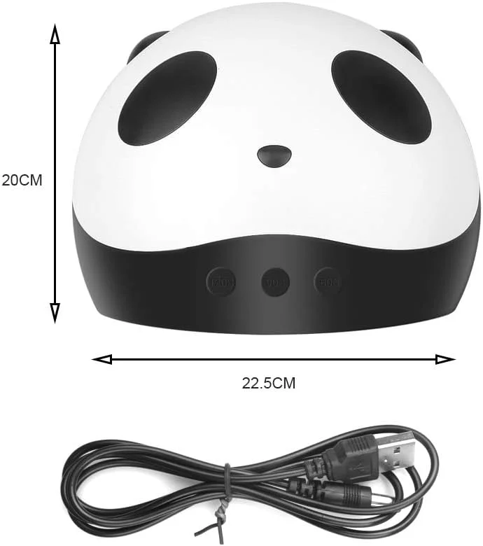 دستگاه خشک کن لاک ناخن LED، طراحی پاندا، دارای ۱۲ چراغ LED، تایمر ۳۰/۶۰/۹۰ ثانیه و سنسور اتوماتیک، مناسب برای طراحی ناخن