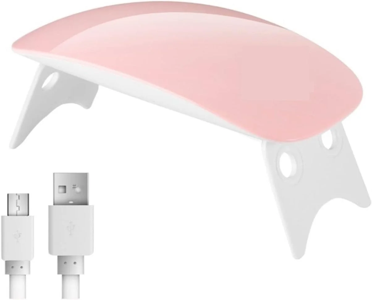 دستگاه خشک کن لاک ناخن LOCZEK، لامپ LED UV 6 وات، قابل حمل، مناسب استفاده خانگی برای لاک های ژلی، مانیکور/پدیکور، دستگاه ژل، لامپ LED UV (رنگ: صورتی، اندازه: USB)