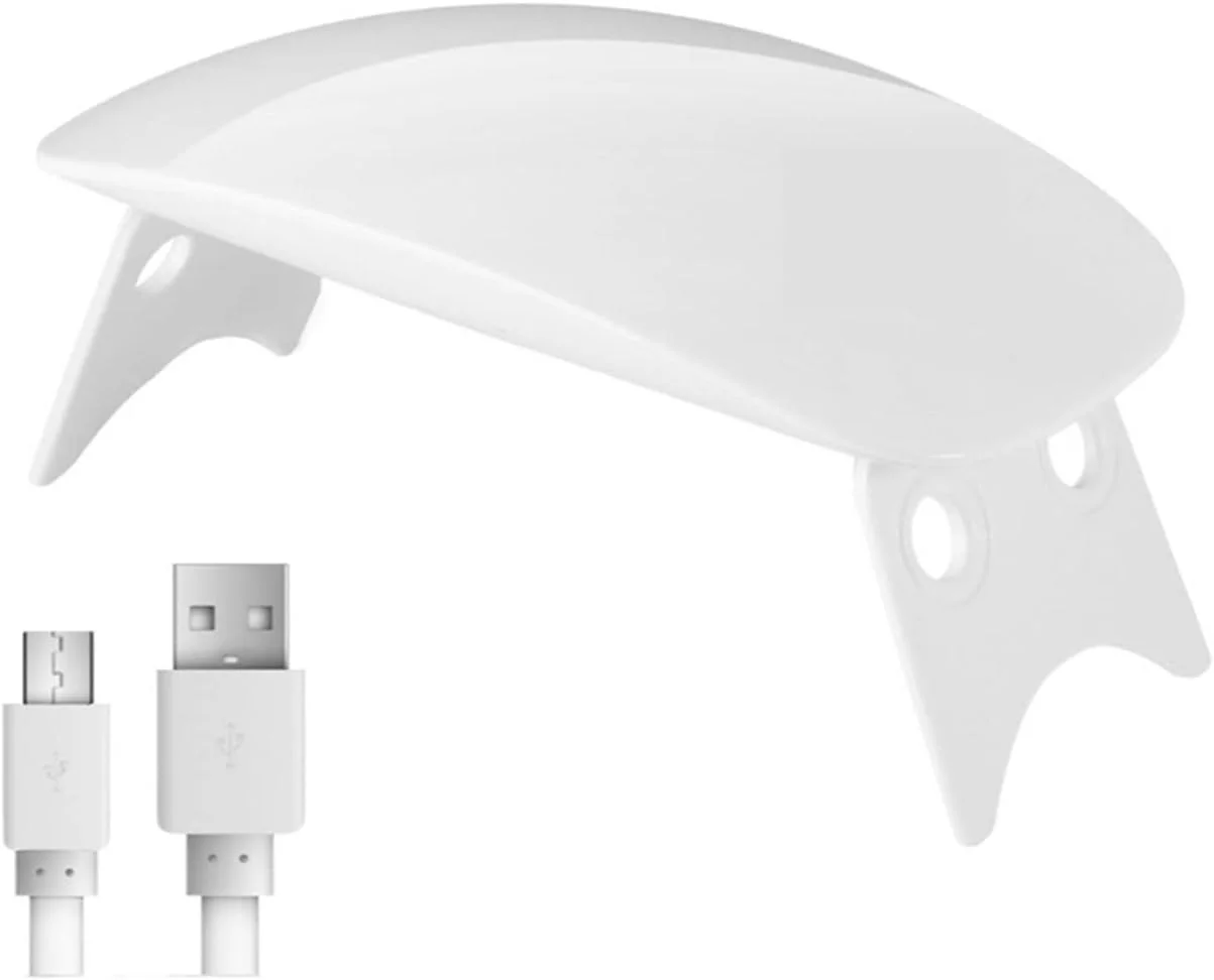 دستگاه خشک کن لاک ناخن LOCZEK LED UV 6w قابل حمل مناسب استفاده خانگی برای لاک های ژلی، مانیکور/پدیکور (رنگ: سفید، اندازه: USB)