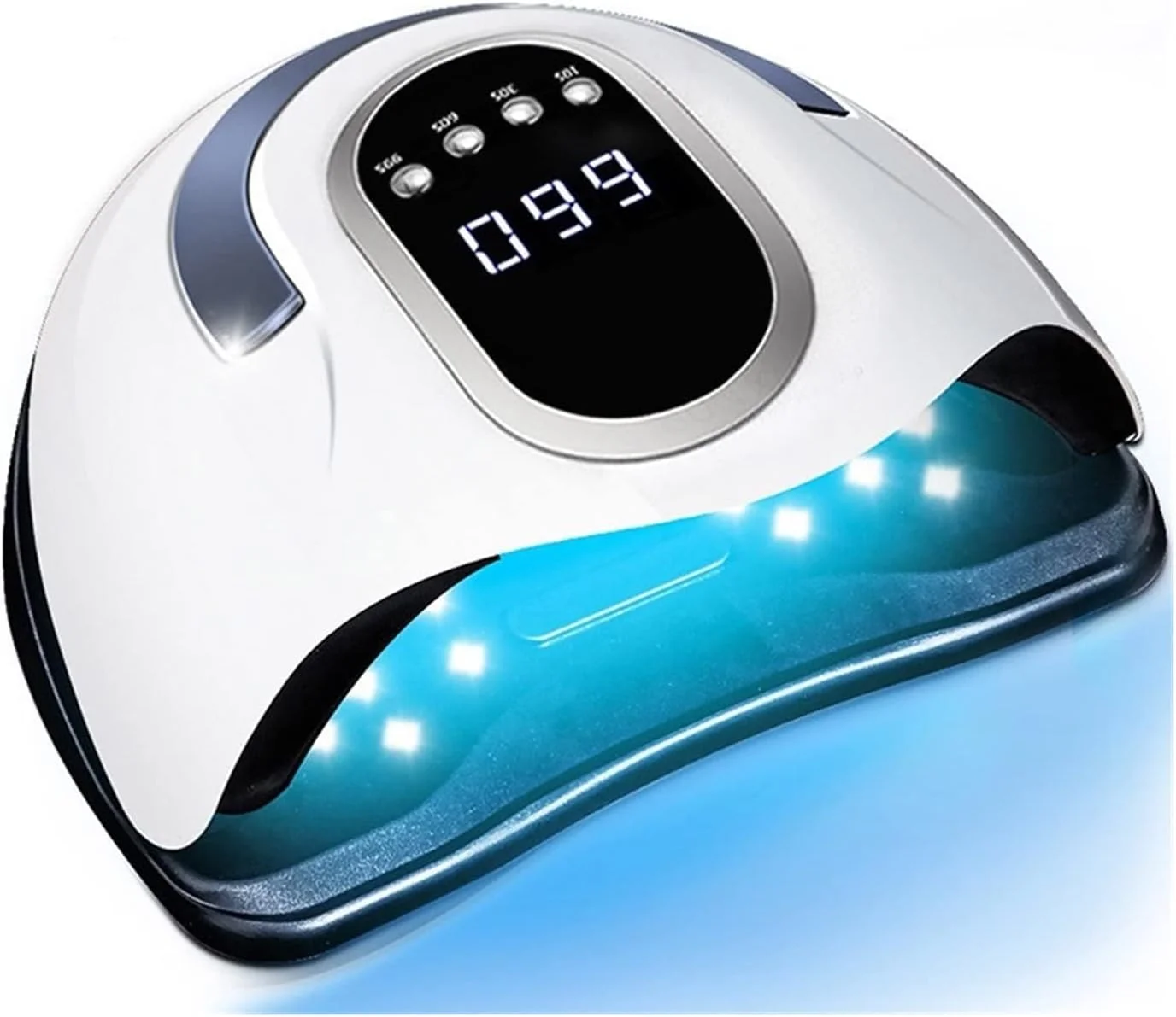 دستگاه خشک کن لاک ناخن LOCZEK، لامپ UV LED برای خشک کردن لاک ژل ناخن با حسگر حرکتی، لامپ حرفه ای برای مانیکور سالن ژل UV-LED (رنگ: Sun X5 Plus، سایز: 1)