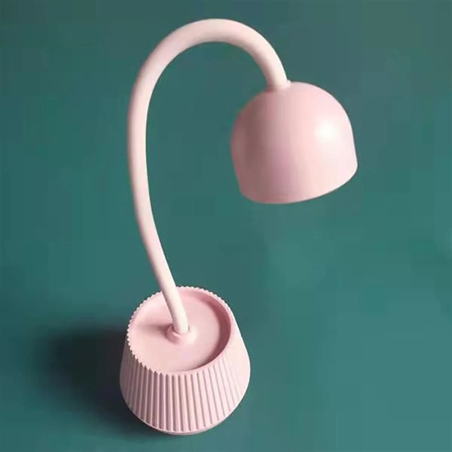 چراغ ژلی کوچک لوتوس VIZCO صورتی با 8 ال ای دی 24 واتی، چراغ رومیزی USB تاشو، خشک کننده سریع لاک ژل، ابزار هنری مانیکور