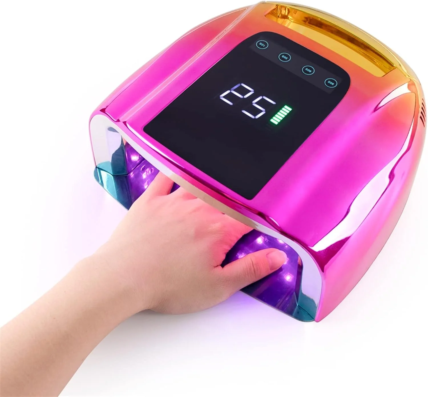 لامپ ال ای دی ناخن بی سیم VIZCO Gel Light با باتری قابل شارژ، لامپ ال ای دی 96 وات برای خشک کردن ژل