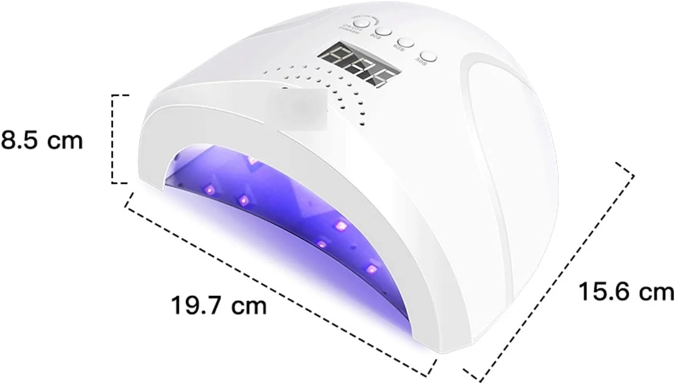 چراغ ناخن ژلی VIZCO، چراغ خشک کن ناخن قابل جابجایی برای خشک کردن لاک ژل، تایمر خودکار، تجهیزات طراحی ناخن