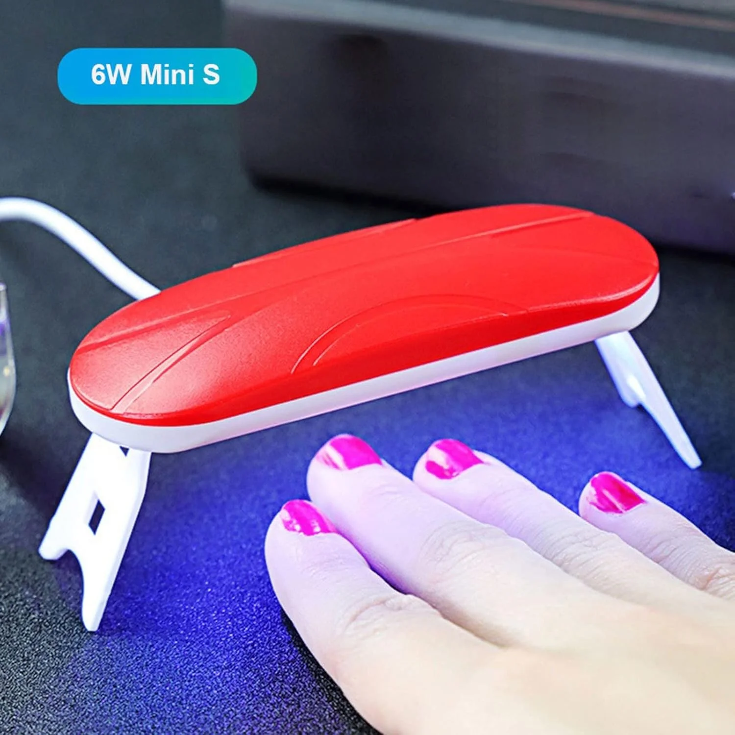 چراغ ژلی VIZCO، خشک کن ناخن تاشو، چراغ کیورینگ قابل حمل LED (رنگ: چراغ قرمز)