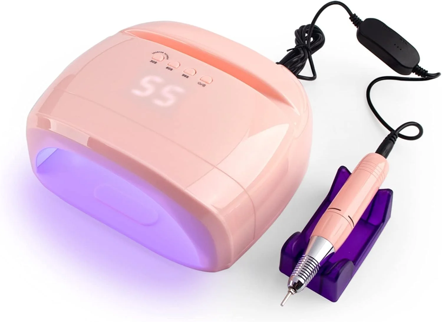 لامپ ژلی قابل حمل و بی سیم WANAM، دریل ناخن 2 در 1 با سرعت 30000 دور در دقیقه به همراه لامپ LED ناخن 78 وات، دستگاه خشک کن ناخن LED، چراغ ناخن برای خشک کردن ژل با قدرت بالا