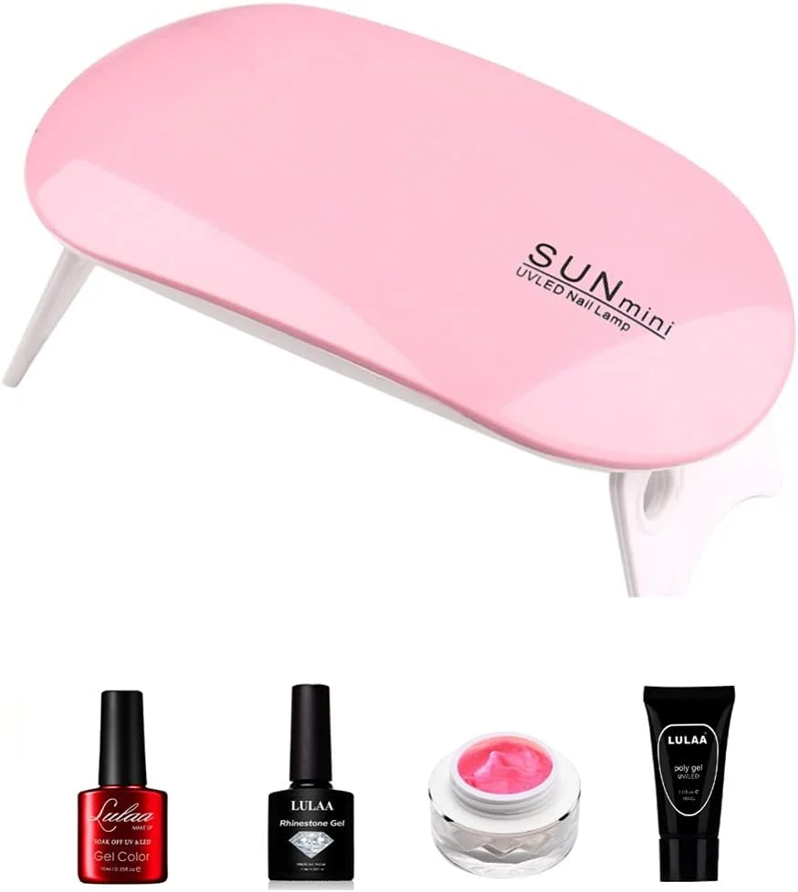 دستگاه خشک کن لاک ناخن کوچک، لوازم طراحی ناخن، لامپ خشک کن ناخن قابل حمل LED UV 6 وات برای لاک ژل با منبع تغذیه USB و تنظیم تایمر 45/60 ثانیه