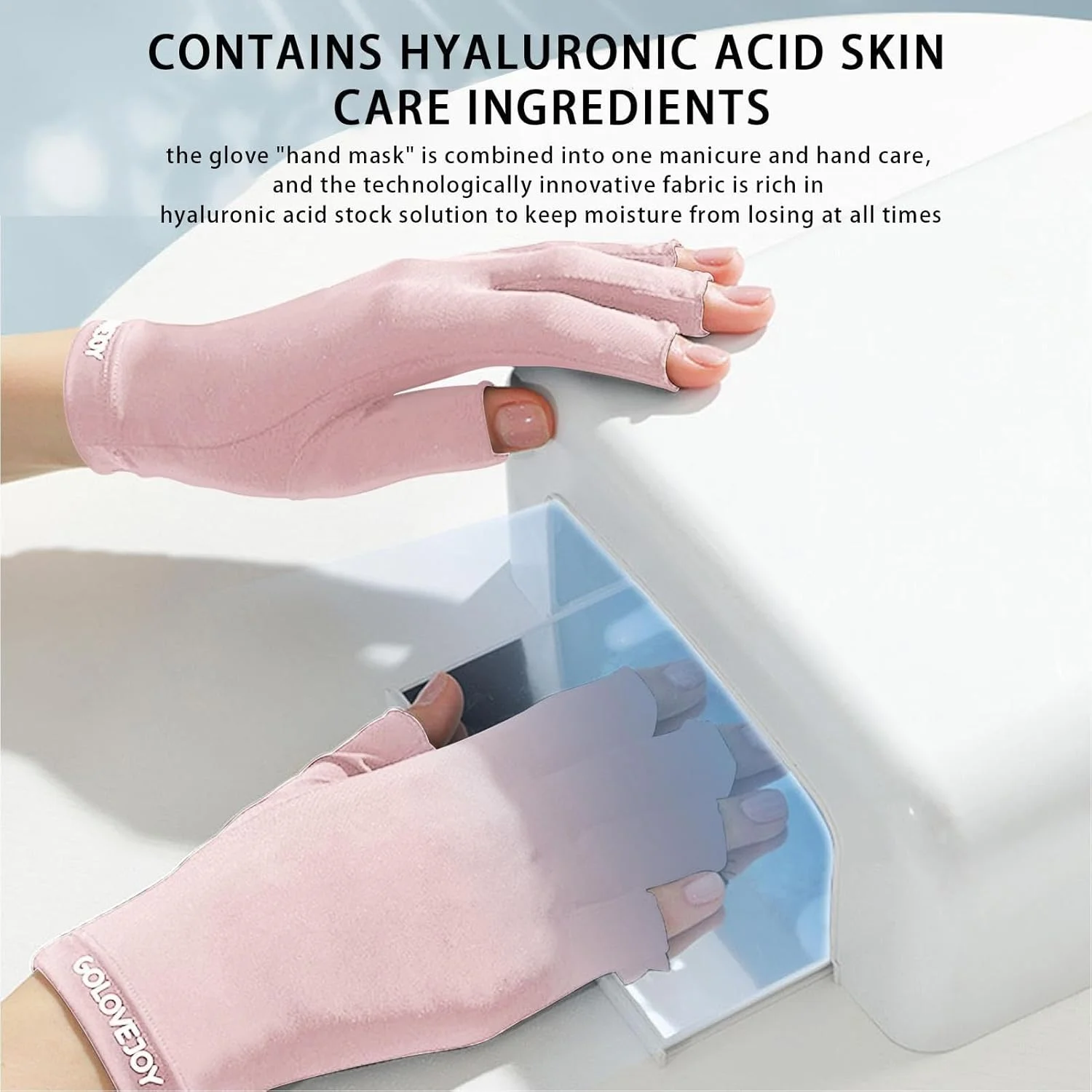 دستکش ضد آفتاب، دستکش های بدون انگشت نور UV - دستکش های ژلی بدون انگشت حاوی اسید هیالورونیک، ضد آفتاب، مناسب پوست، تنفس پذیر و با کشسانی بالا