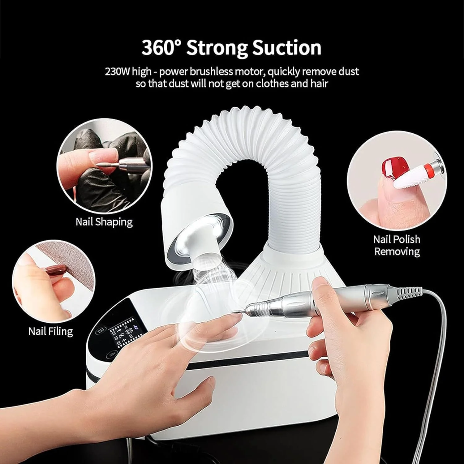 دستگاه جمع کننده گرد و غبار ناخن 2 در 1، دستگاه دریل برقی حرفه ای ناخن 35000 دور در دقیقه با دریل ناخن، فن مکنده گرد و غبار ناخن، با نور، برای ناخن های ژلی آکریلیک دستگاه جمع کننده گرد و غبار ناخن 2 در 1، دستگاه دریل برقی حرفه ای ناخن 35000 دور در دقیقه با دریل ناخن، فن مکنده گرد و غبار ناخن، با نور، برای ناخن های ژلی آکریلیک