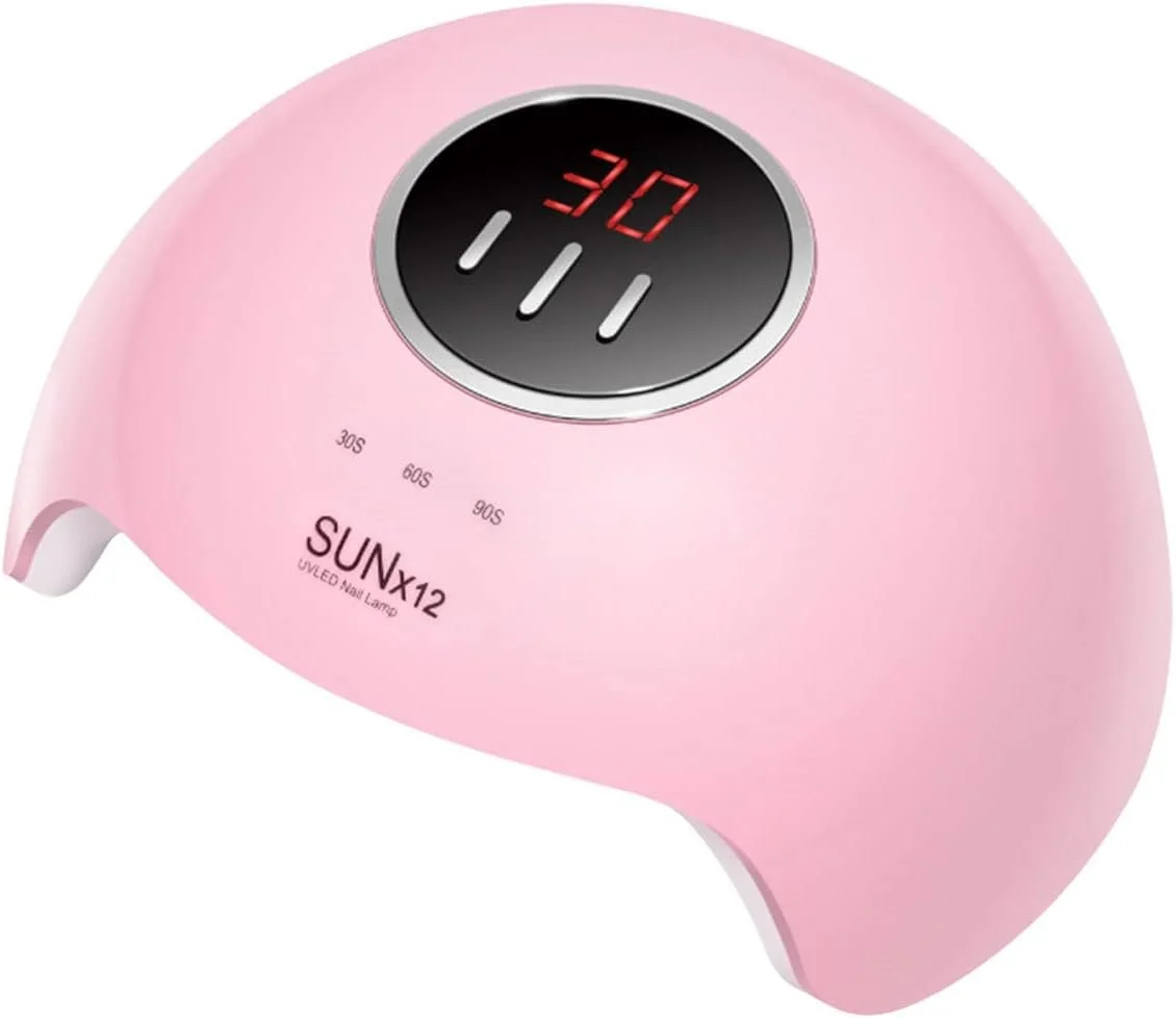 چراغ ال ای دی کوچک و خلاقانه برای ناخن، مناسب خشک کردن سریع لاک ژل، قابل حمل و دارای سنسور برای انگشتان دست و پا، سازگار با دستگاه های کاشت ناخن (صورتی، تک سایز)
